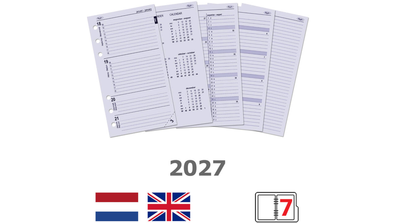 Agendavulling 2027 Kalpa Personal 7dagen/2pagina's