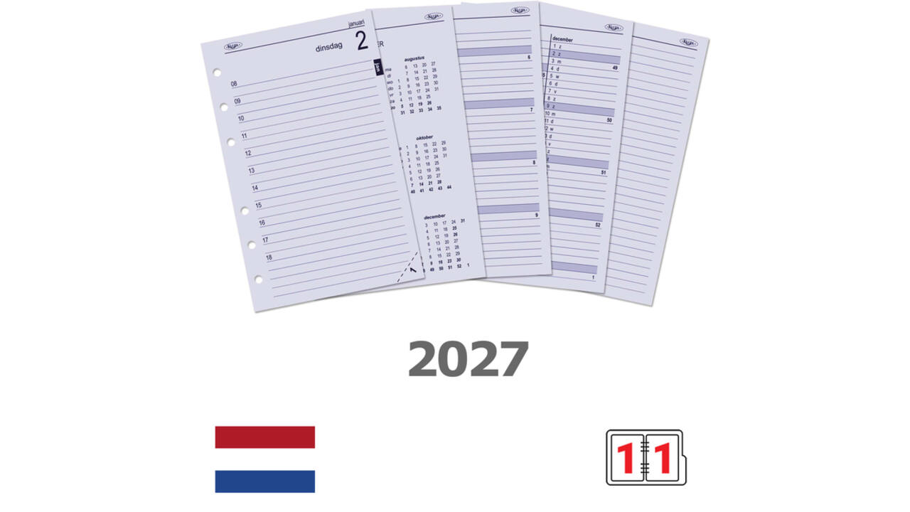 Agendavulling 2027 Kalpa Senior 1dag/1pagina