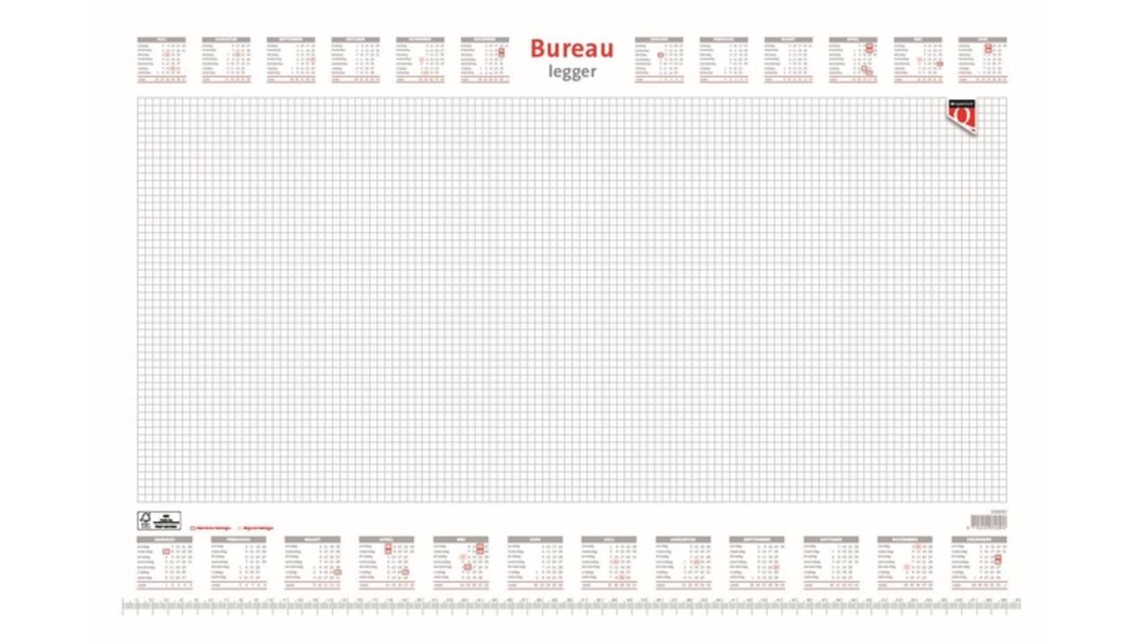 Bureau-onderlegblok 2027 Quantore ruit 56,5X36cm  wit