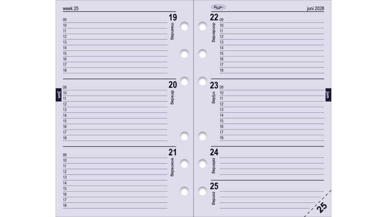 Agendavulling 2027 Kalpa Senior 7dagen/2pagina's