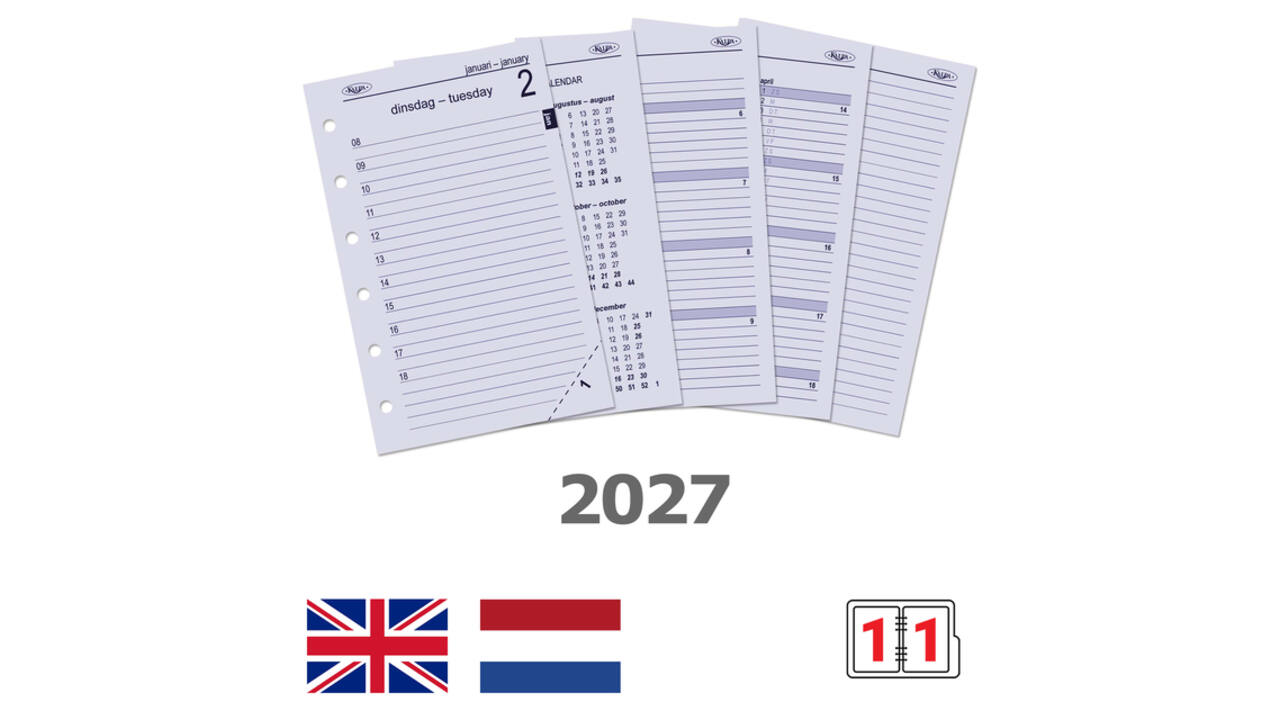 Agendavulling 2027 Kalpa Pocket 1dag/1pagina