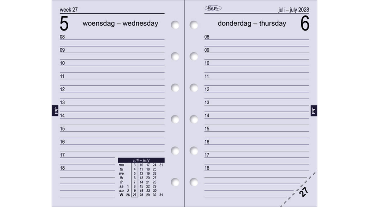 Agendavulling 2027 Kalpa Pocket 1dag/1pagina