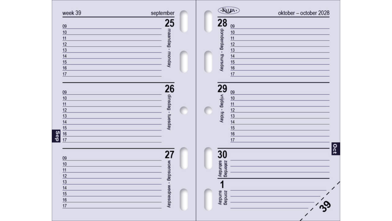 Agendavulling 2027 Kalpa Mini 7dagen/2pagina's
