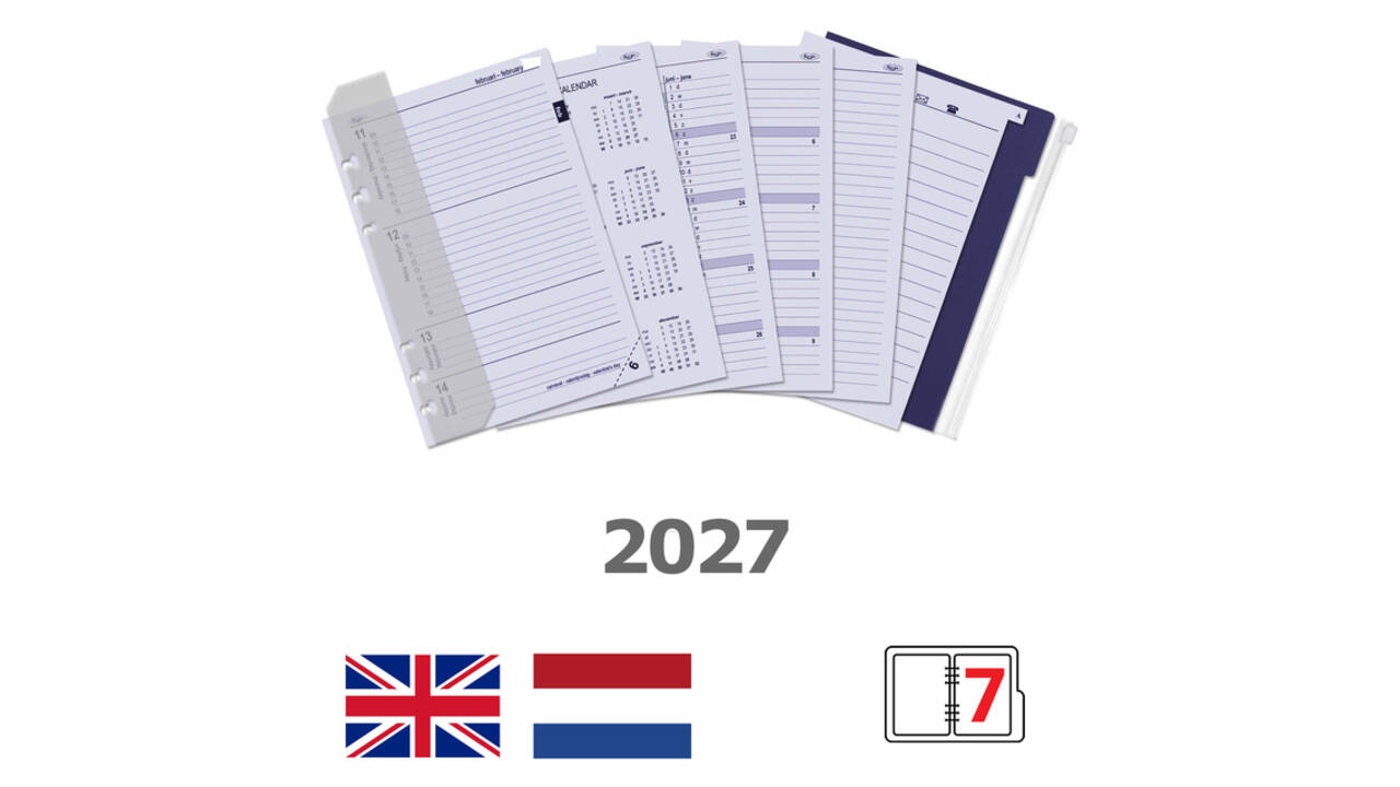 Agendavulling 2027 Kalpa A5 jaardoos 7dagen/2pagina's