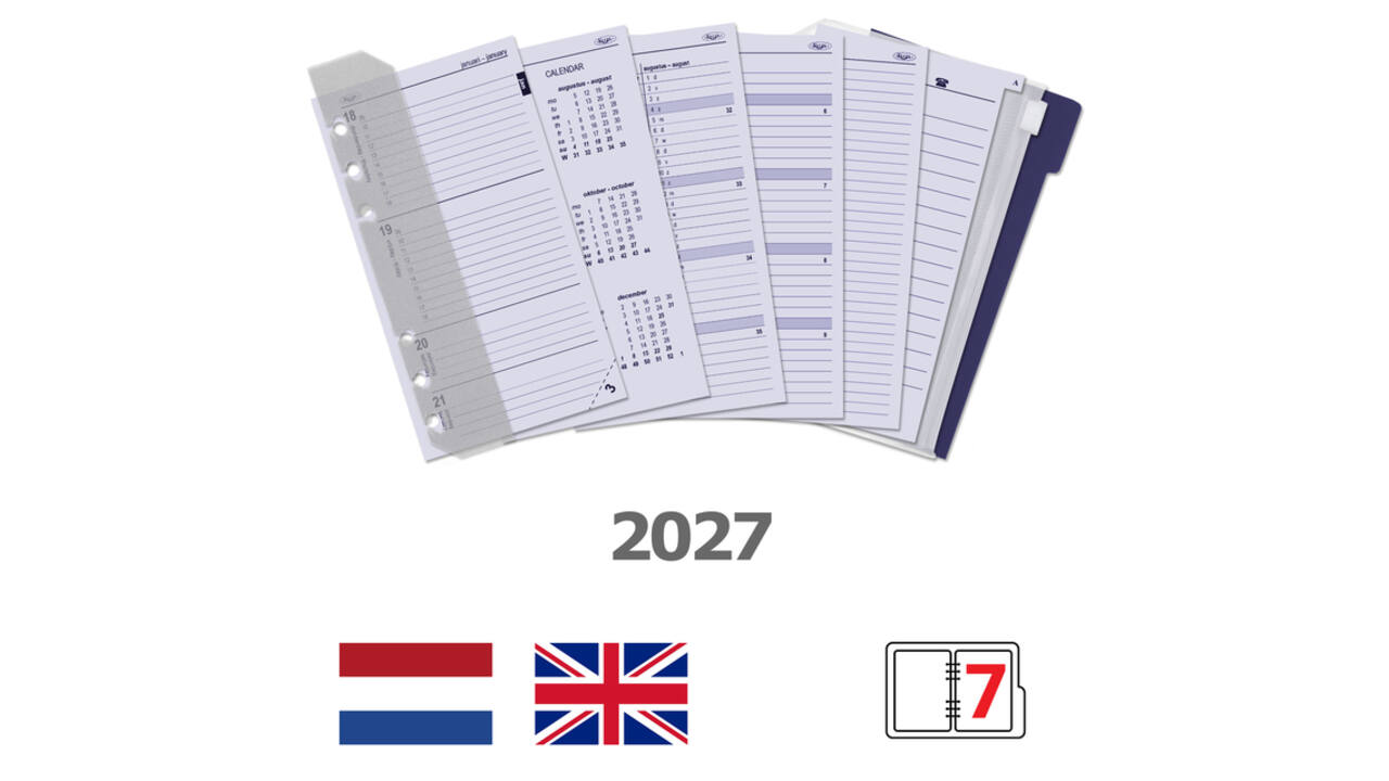 Agendavulling 2027 Kalpa Personal jaardoos 7dagen/2pagina's