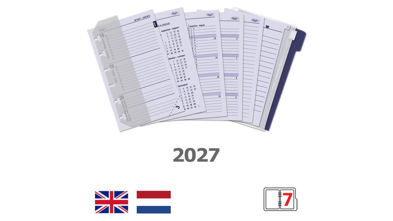Agendavulling 2027 Kalpa Pocket jaardoos 7dagen/2pagina'