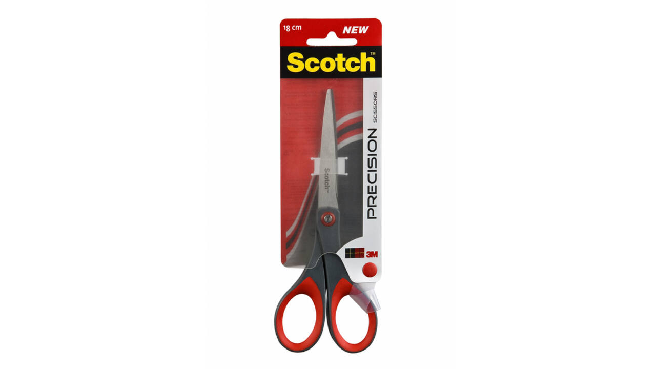 Schaar Scotch 18cm precision rood blister