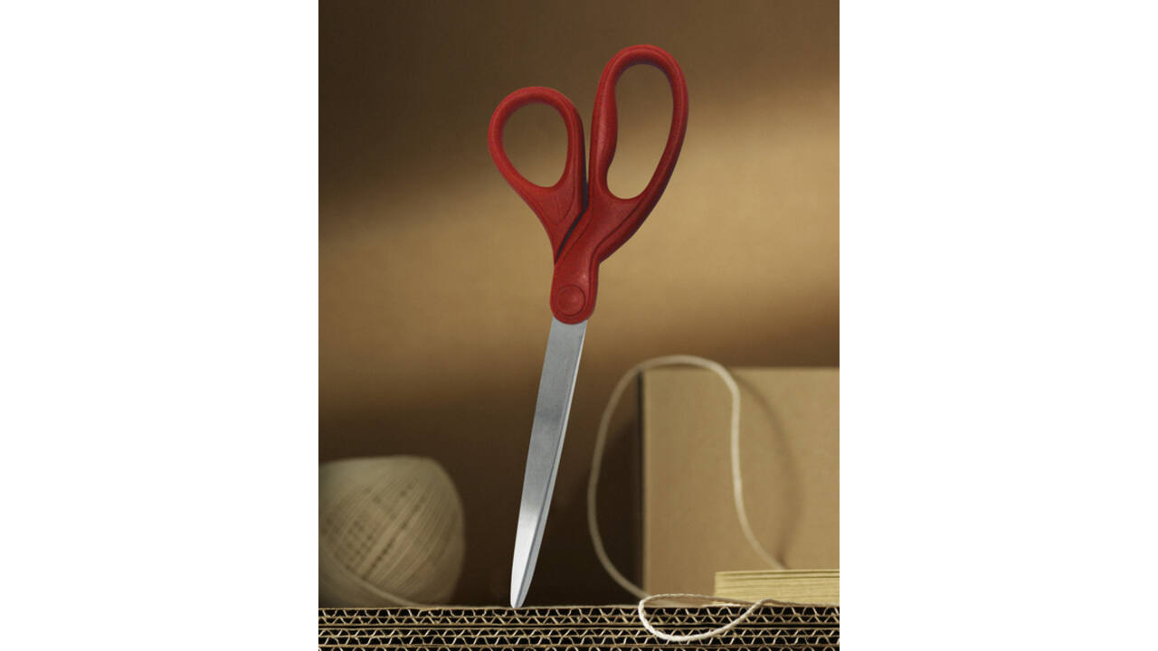 Schaar Scotch 18cm universeel rood blister