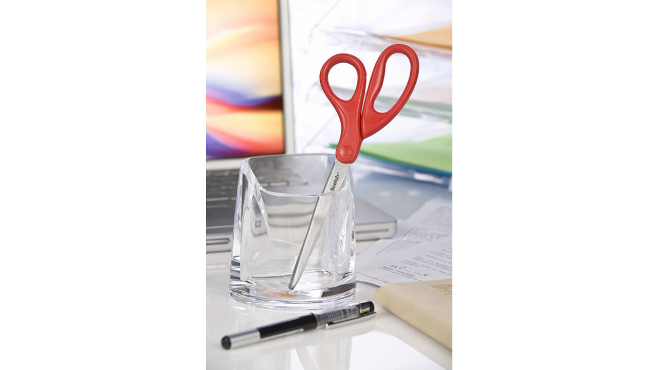 Schaar Scotch 18cm universeel rood blister