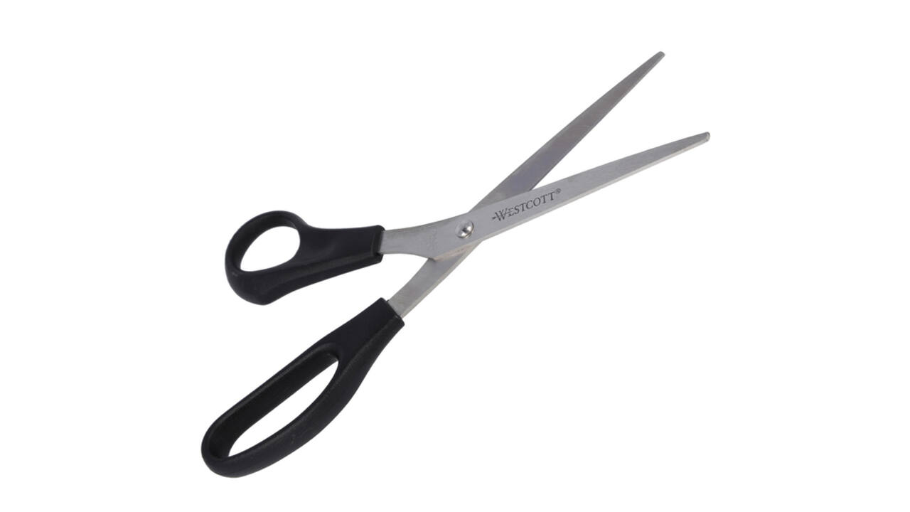 Kantoorschaar Westcott 210mm met kunststof grip linkshandig rvs