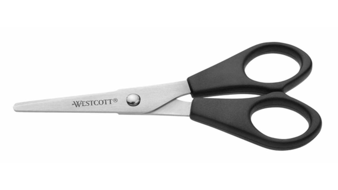 Kantoorschaar Westcott 130mm met kunststof grip rvs