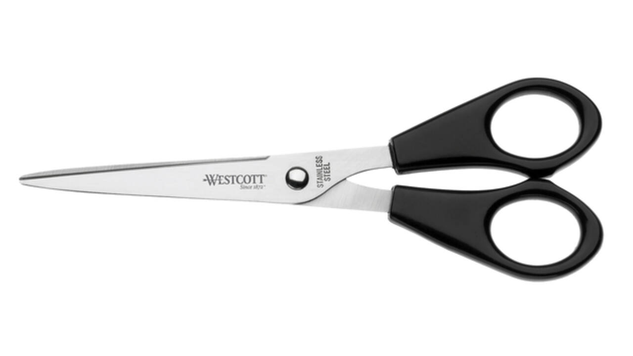 Kantoorschaar Westcott 155mm met kunststof grip rvs