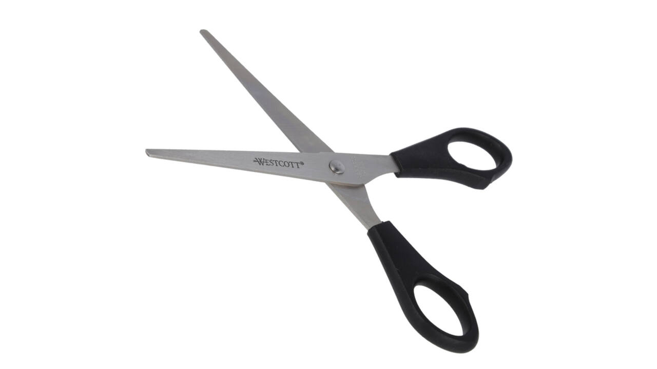 Kantoorschaar Westcott 155mm met kunststof grip rvs