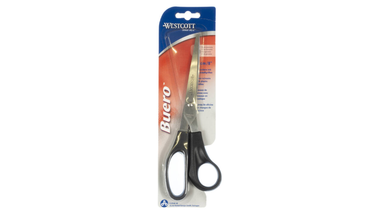 Kantoorschaar Westcott 210mm met kunststof grip rvs