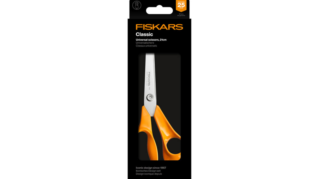 Schaar Fiskars Classic universeel 21cm oranje