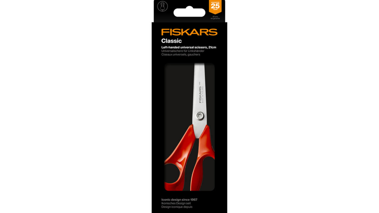 Schaar Fiskars Classic universeel 21cm links rood