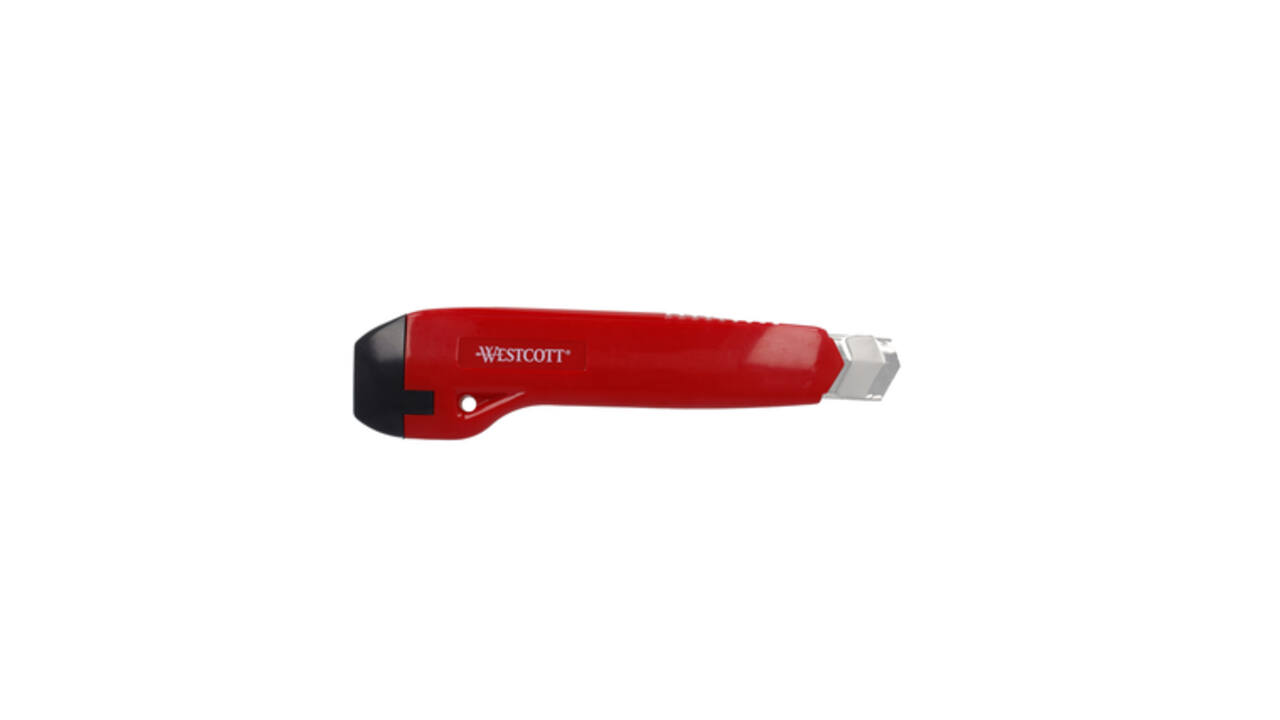 Snijmes Westcott premium 18mm met schuifsluiting rood