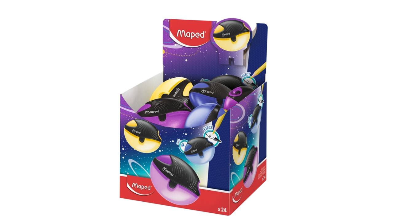 Puntenslijper Maped Galactic 1gaats display á 24 stuks assorti