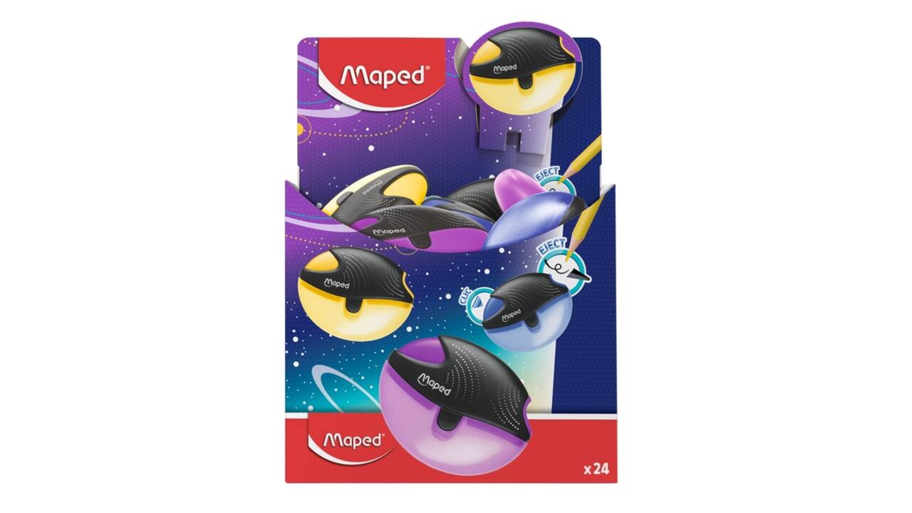 Puntenslijper Maped Galactic 1gaats display á 24 stuks assorti