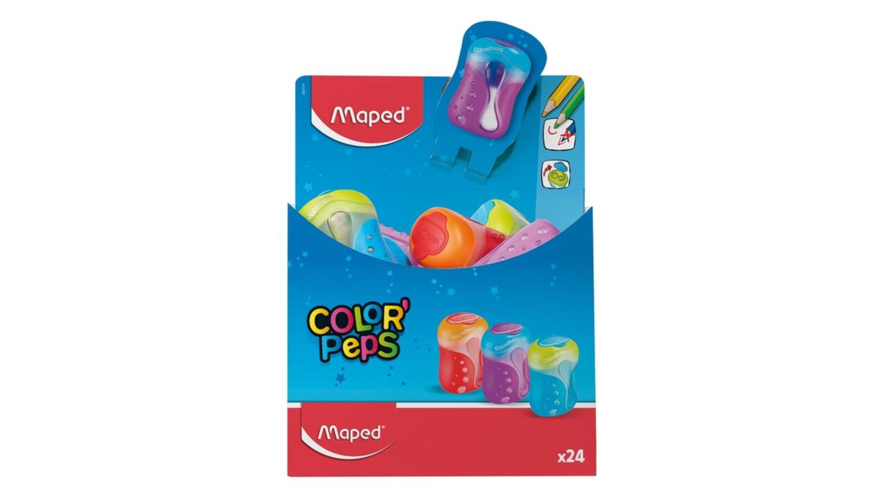 Puntenslijper Maped Color'Peps 2gaats display á 24 stuks assorti