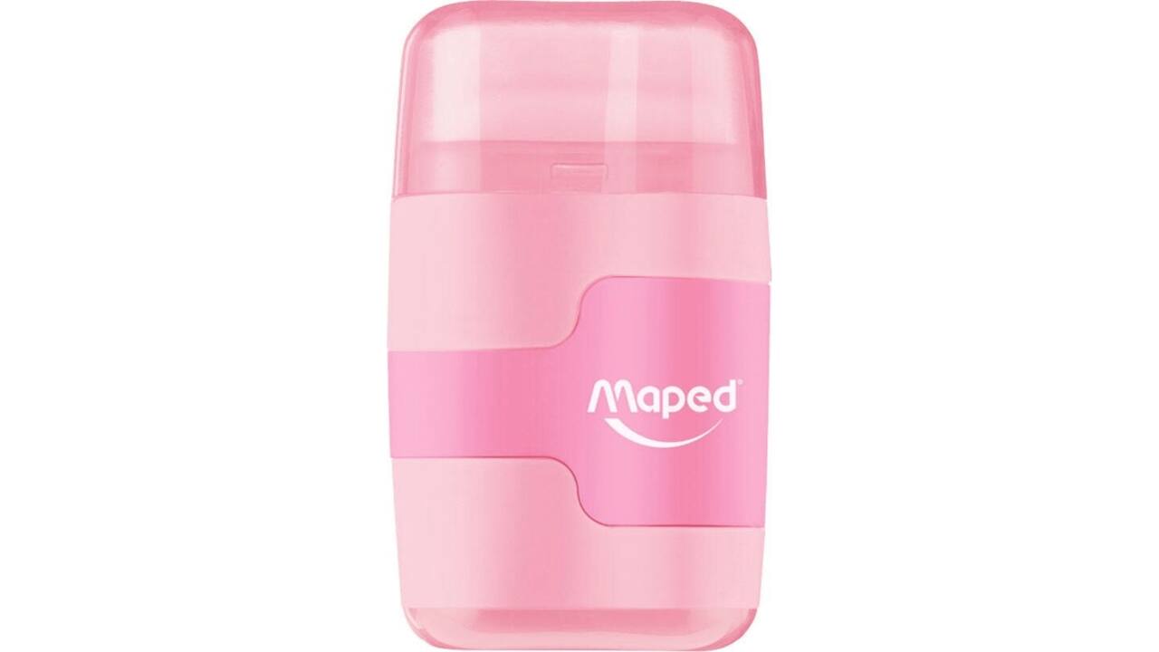 Puntenslijper Maped Connect 2-gaats met gum pastel assorti