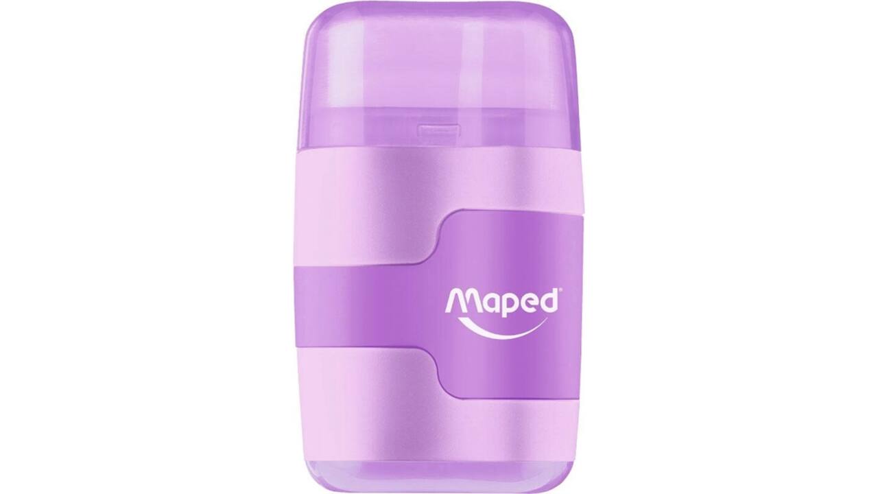 Puntenslijper Maped Connect 2-gaats met gum pastel assorti