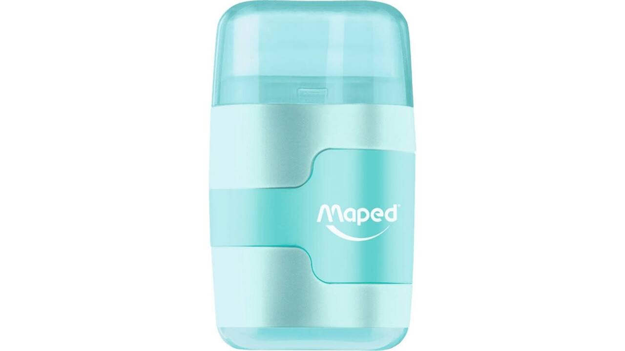 Puntenslijper Maped Connect 2-gaats met gum pastel assorti