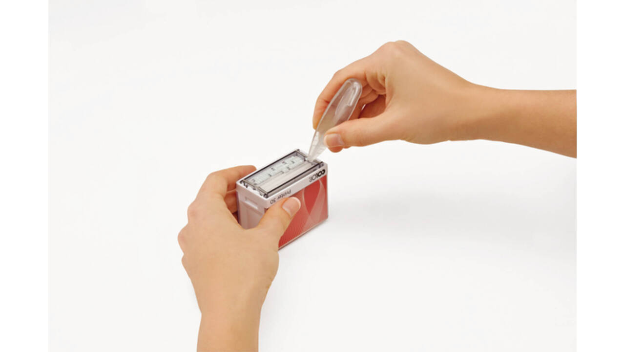 Tekststempel Colop Printer 30/1 letterset en pincet