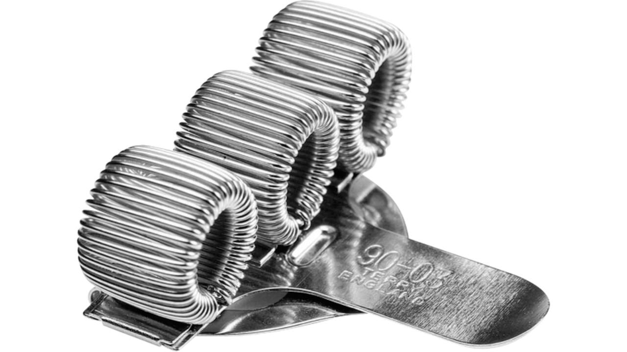 Penhouder Terry clip voor 3 pennen/potloden zilverkleurig