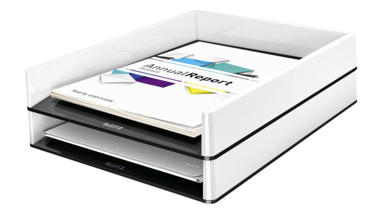 Brievenbak Leitz WOW A4 wit/zwart