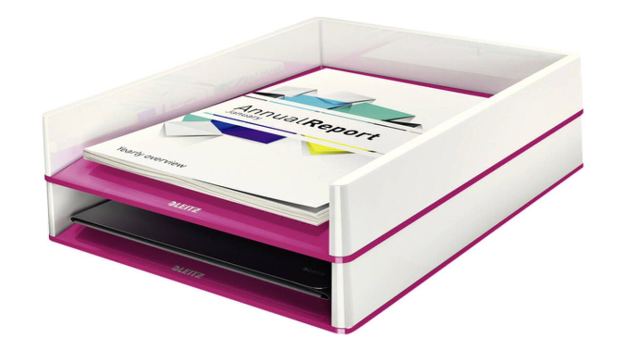 Brievenbak Leitz WOW wit/roze