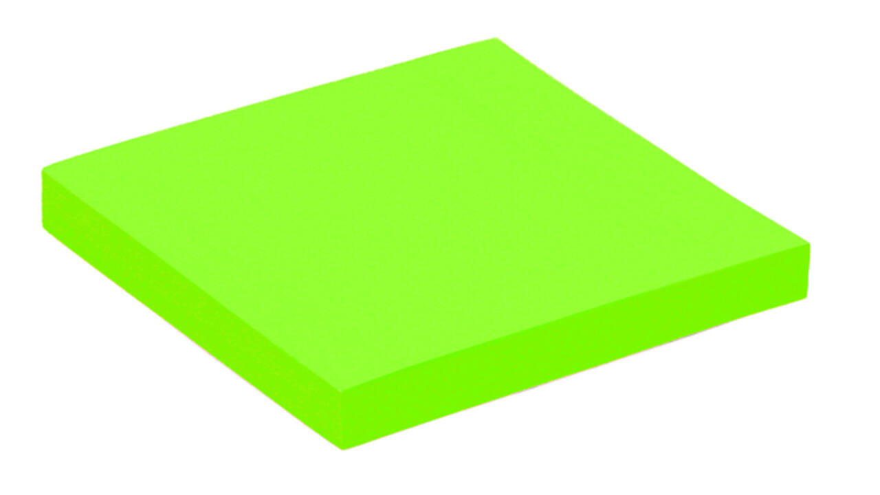 Memoblok Quantore 76x76mm neon groen 100 vel