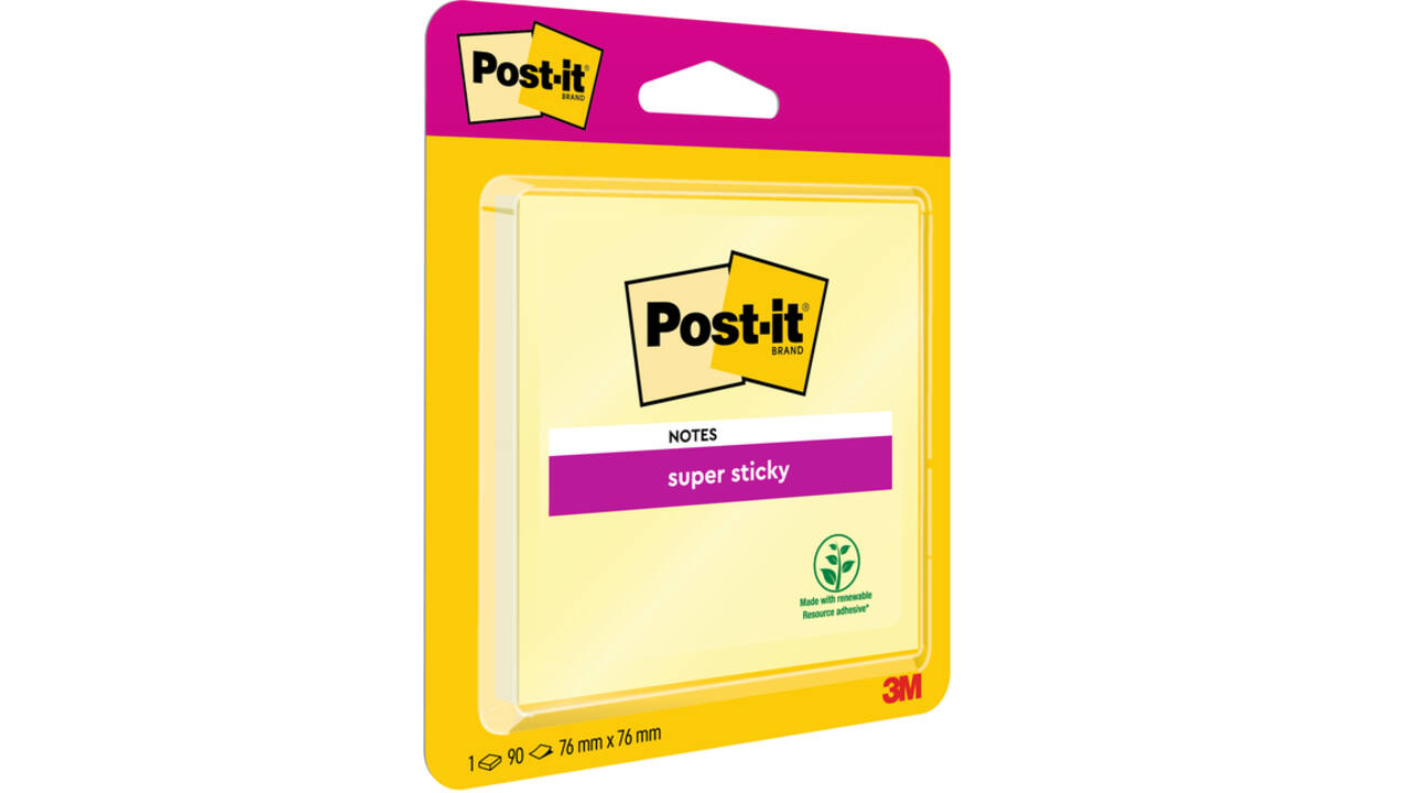 Memoblok Post-it 6920 Super Sticky 76x76mm geel
