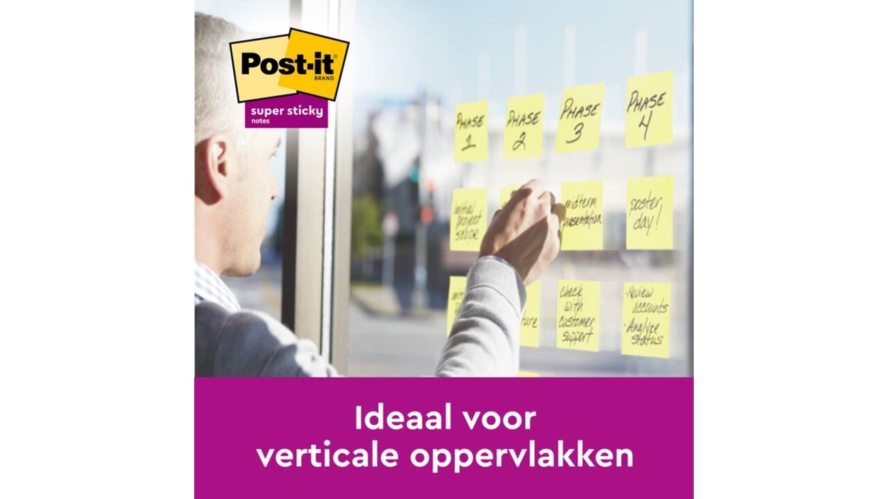 Memoblok Post-it 6920 Super Sticky 76x76mm geel