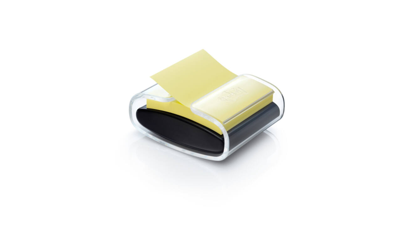 Memoblokdispenser Pro tbv Post-it Z-Notes 76x76mm incl notes transparant zwart