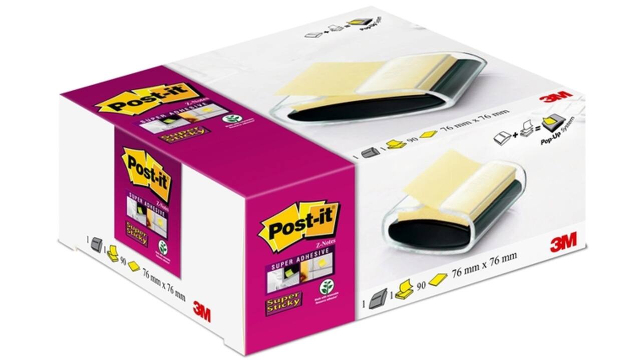 Memoblokdispenser Pro tbv Post-it Z-Notes 76x76mm incl notes transparant zwart