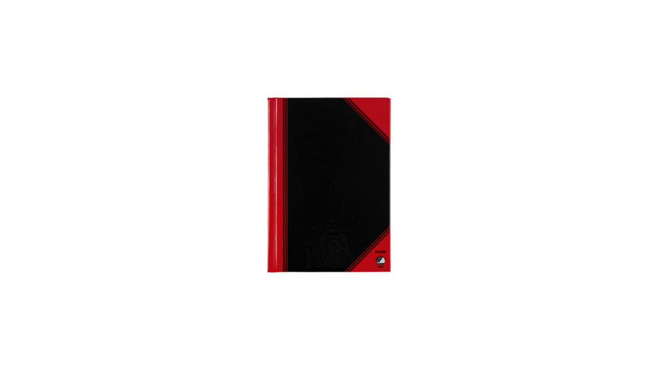 Notitieboek Bantex zwart/rood A6 lijn 70gr 96vel