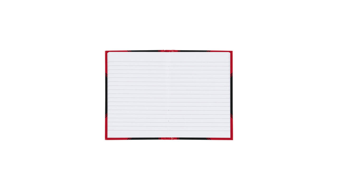 Notitieboek Bantex zwart/rood A6 lijn 70gr 96vel