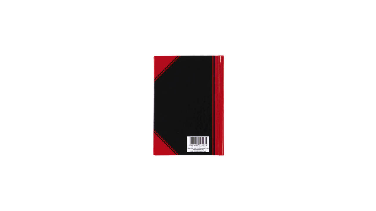 Notitieboek Bantex zwart/rood A6 lijn 70gr 96vel