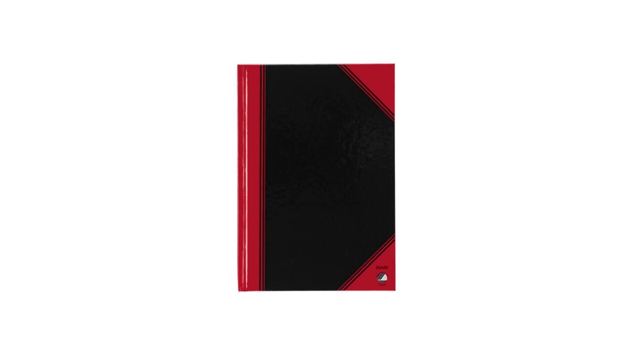 Notitieboek Bantex zwart/rood A5 lijn 70gr 96vel
