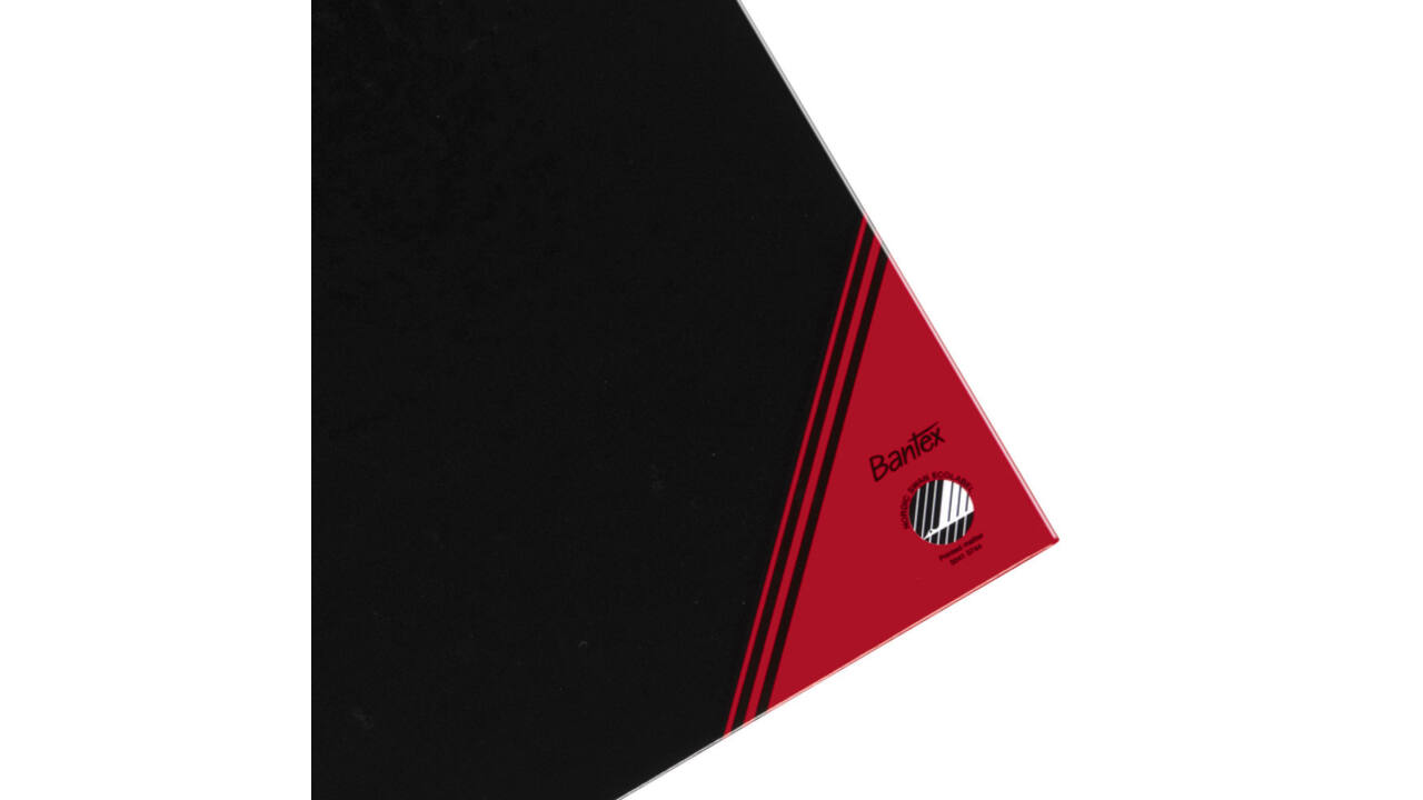 Notitieboek Bantex zwart/rood A5 lijn 70gr 96vel
