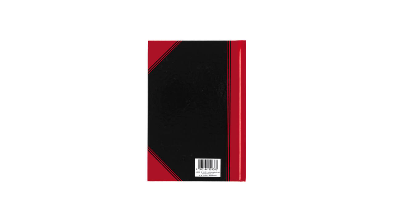Notitieboek Bantex zwart/rood A5 lijn 70gr 96vel