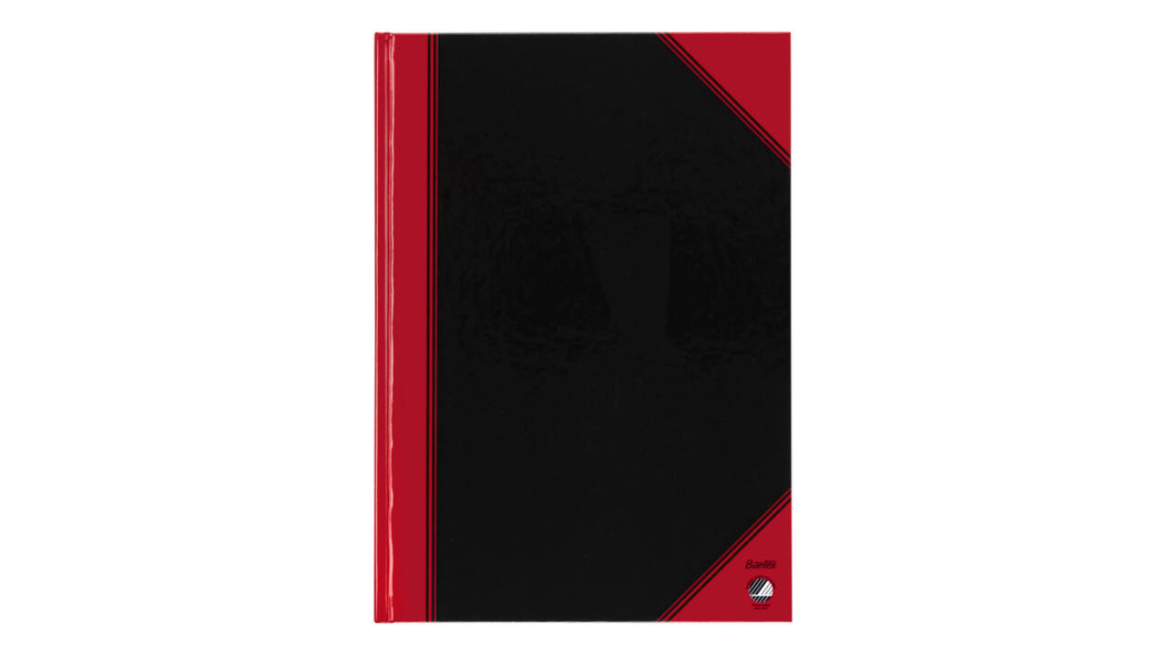 Notitieboek Bantex zwart/rood A4 lijn 70gr 96vel