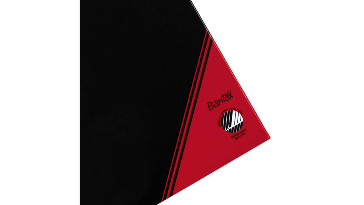 Notitieboek Bantex zwart/rood A4 lijn 70gr 96vel