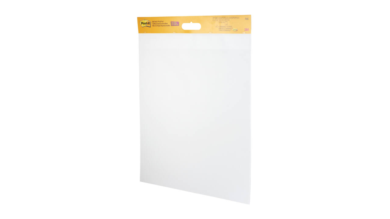 Meeting chart Post-it 566 Super Sticky 50.8x58.4cm wit incl Command bevestigingsstrip 2 stuks