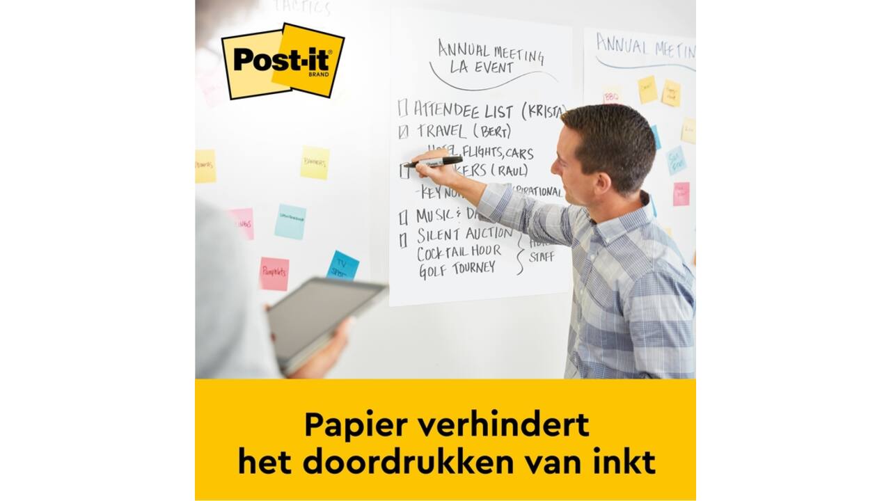 Meeting chart Post-it 563R Super Sticky 50,8x58,4cm met tafelstandaard wit 20 vel
