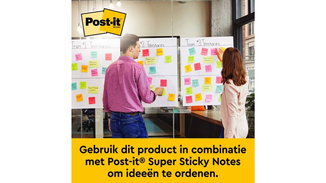 Meeting chart Post-it 563R Super Sticky 50,8x58,4cm met tafelstandaard wit 20 vel