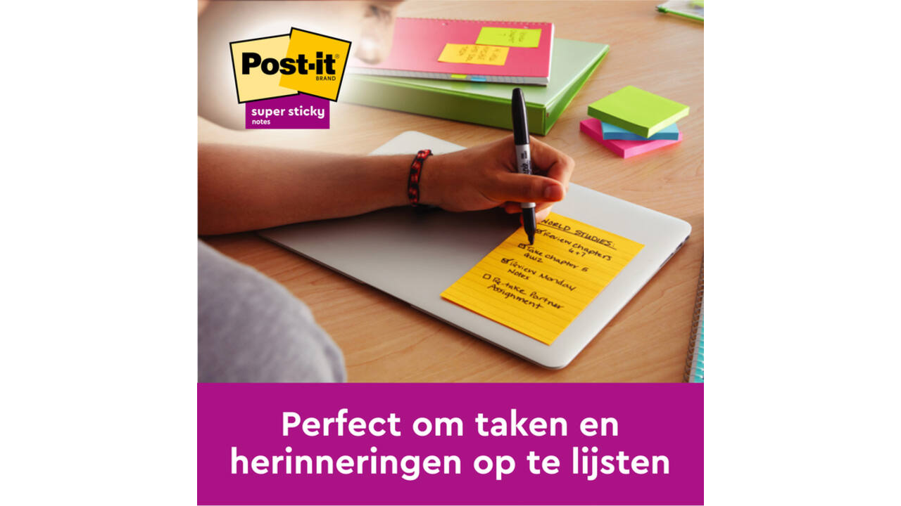 Memoblok Post-it 662 102x152mm ruit geel