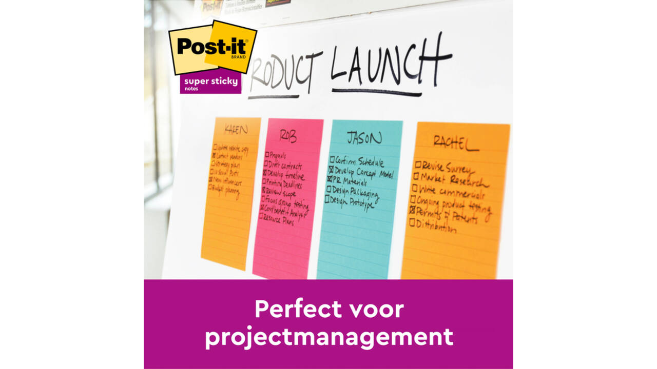 Memoblok Post-it 662 102x152mm ruit geel
