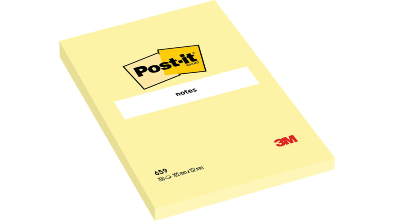 Memoblok Post-it 659 102x152mm geel